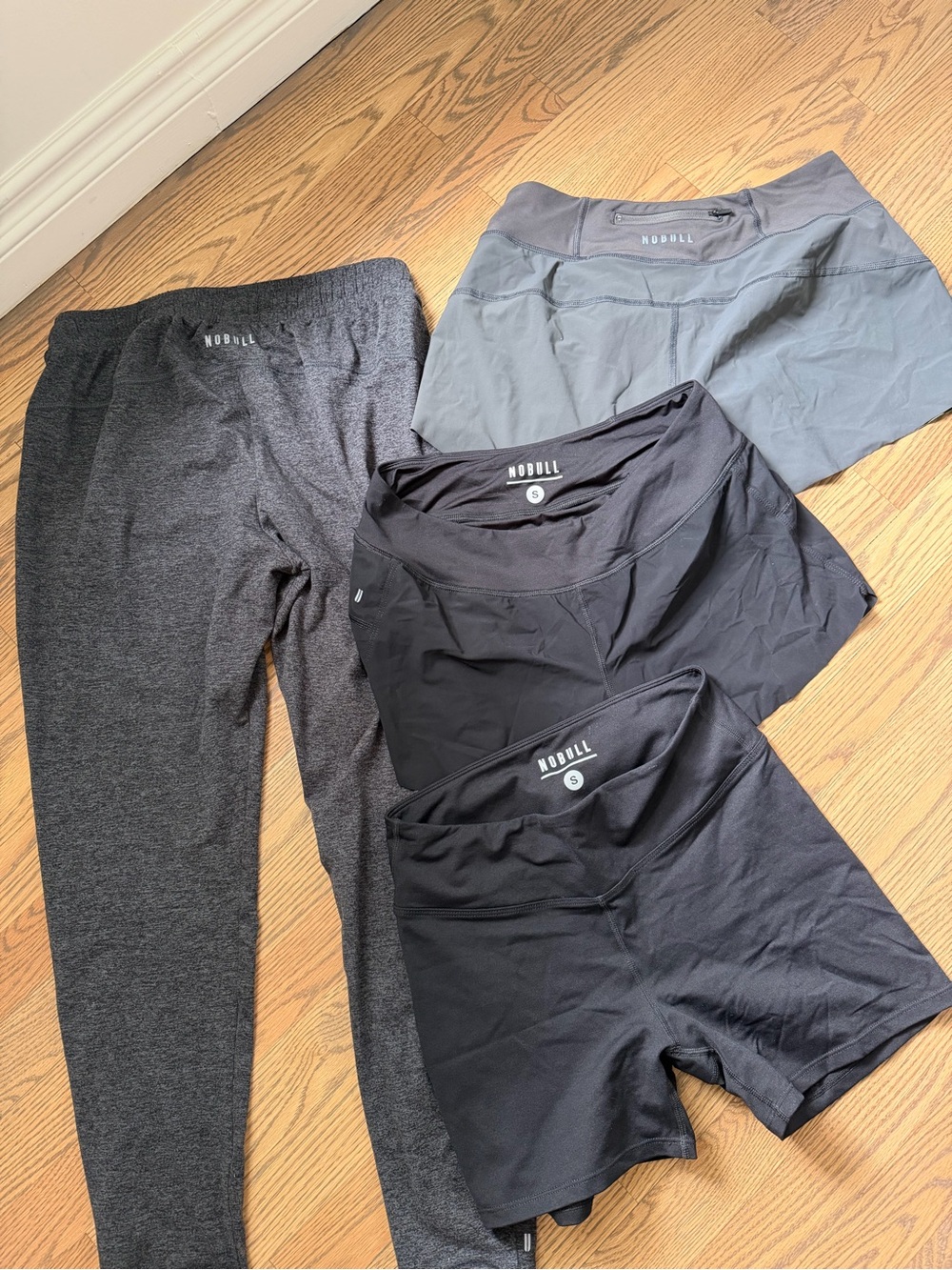 NOBULL Active Leggings & Shorts Set - Black & Gray